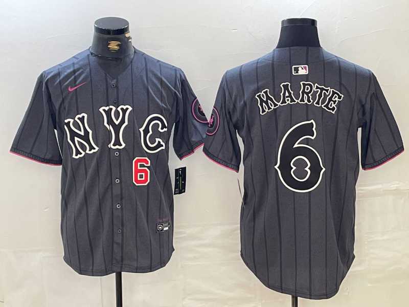 Men's New York Mets #6 Starling Marte Gray 2024 City Connect Cool Base Stitched Jerseys,We sell and wholesale Men's New York Mets #6 Starling Marte Gray 2024 City Connect Cool Base Stitched Jerseys on line form chian!